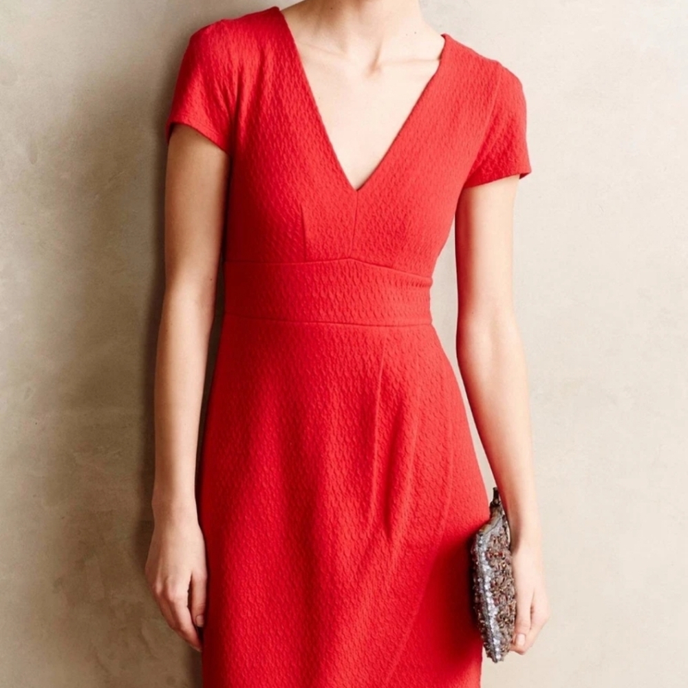 Anthropologie | Maeve Red Tulip Dress